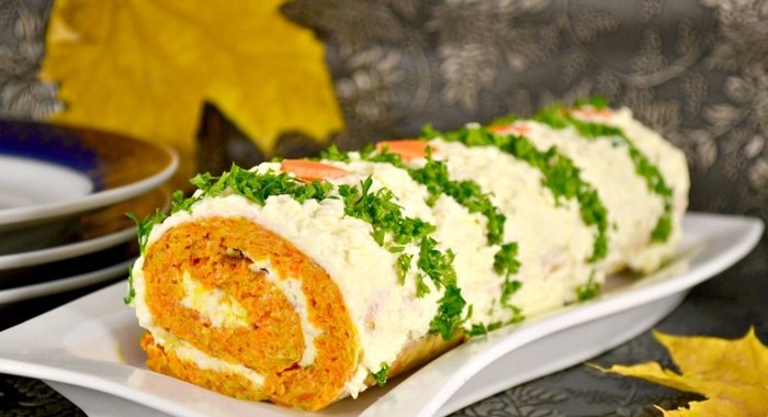 Овощной рулет с сыром