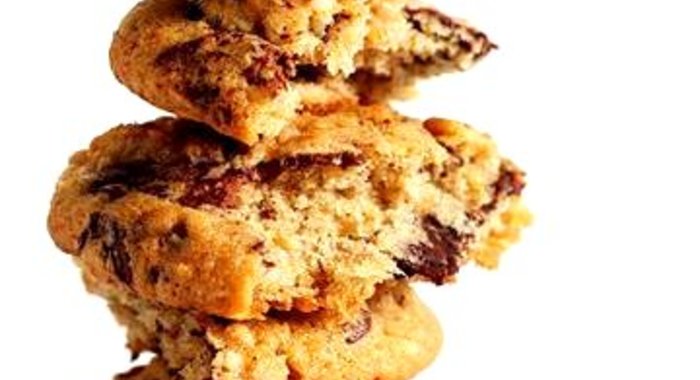 Орехово-банановое печенье с шоколадом