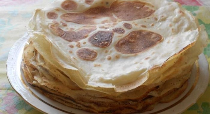 Блины на воде тонкие