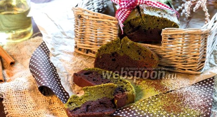 Кекс шоколадный с зеленым чаем матча