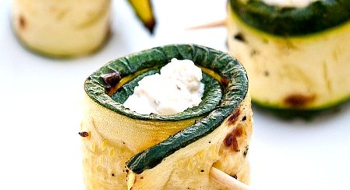 Рулетики из кабачков с орехами