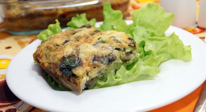 Яичная запеканка с грибами и овощами