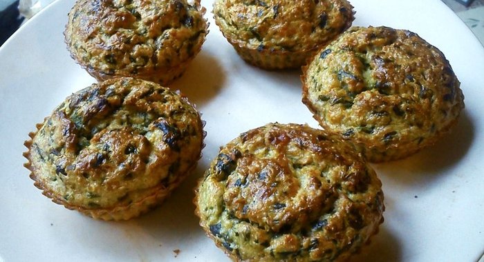 Овсяные кексы с сыром и шпинатом