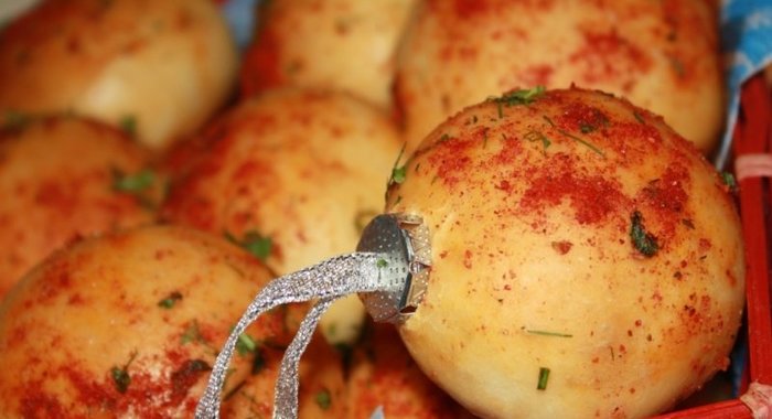 Закусочные булочки Ёлочные шарики