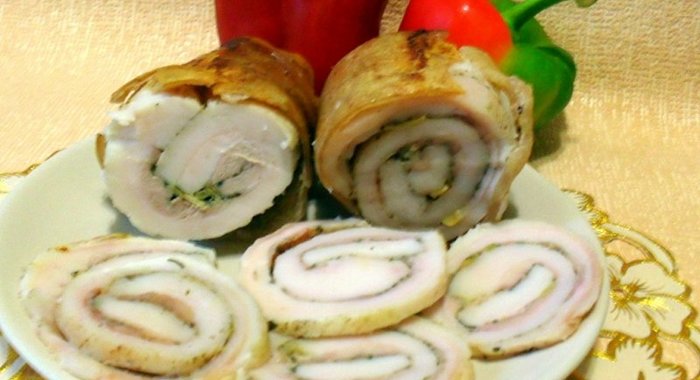 Рулет из сала