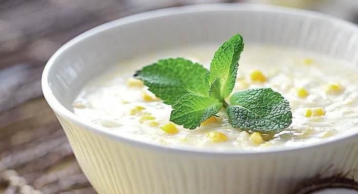 Десертный суп из кукурузы с кокосовым молоком