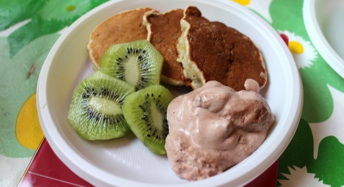 Банановые оладушки на молоке