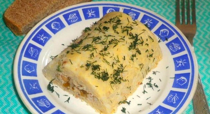 Рулет из рыбы и нута