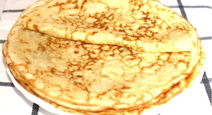 Блины со сливками без дрожжей