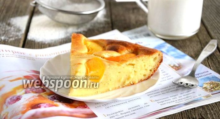 Мягкий пирог с рикоттой и персиками