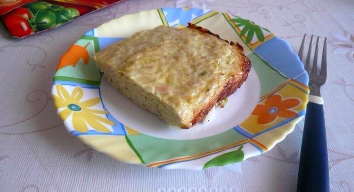 Запеканка куриная с кабачками и рисом
