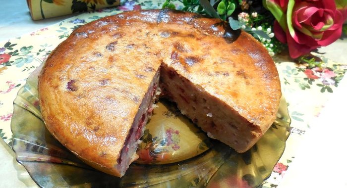 Творожная запеканка с малиной