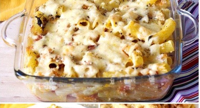 Макаронная запеканка c рикоттой и тыквой