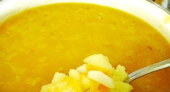 Постный гороховый суп без копченостей