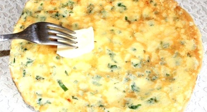 Сырные блинчики с зеленью