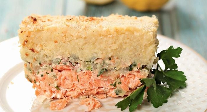 Запеканка с лососем