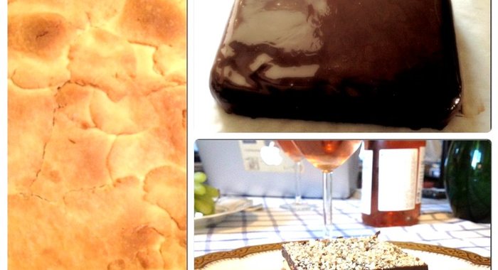 Песочный шоколадный торт с начинкой из взбитых белков и орехов