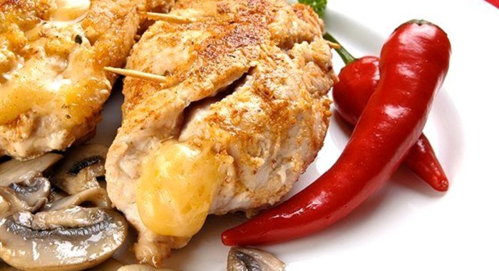 Куриные котлеты с грибами и сыром