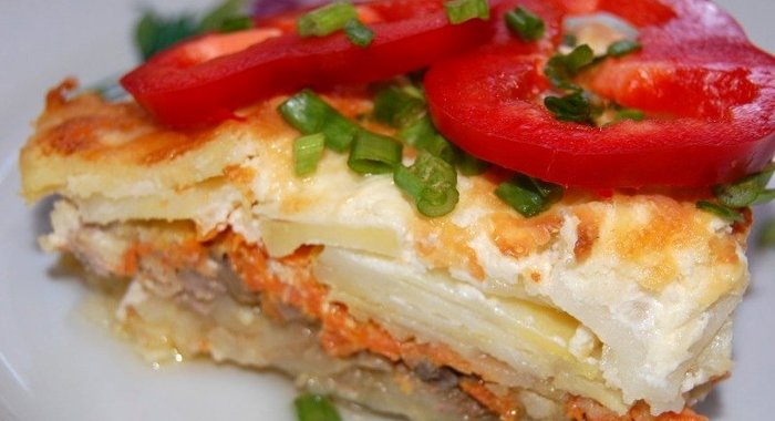 Грибная запеканка с картофелем