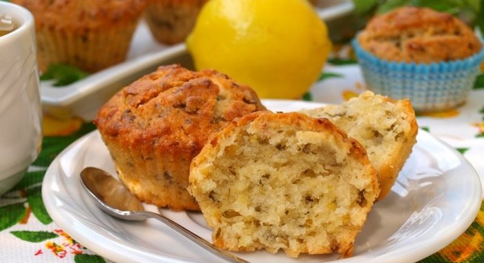 Постные мятные кексы с лимоном