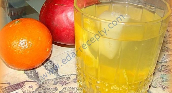 Мандариновый компот из мандарин и яблок на зиму