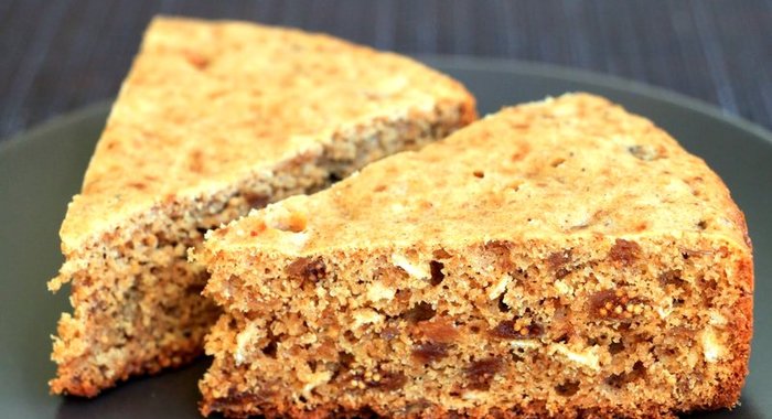 Кекс с инжиром и овсяными хлопьями
