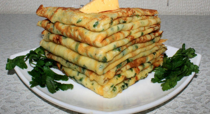 Сырные блинчики с петрушкой