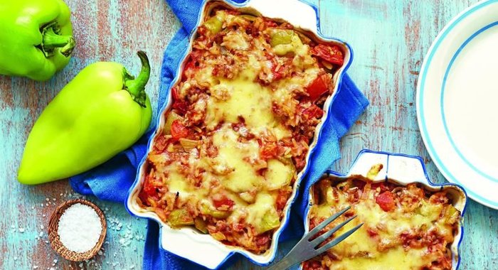 Запеканка из перца и фарша