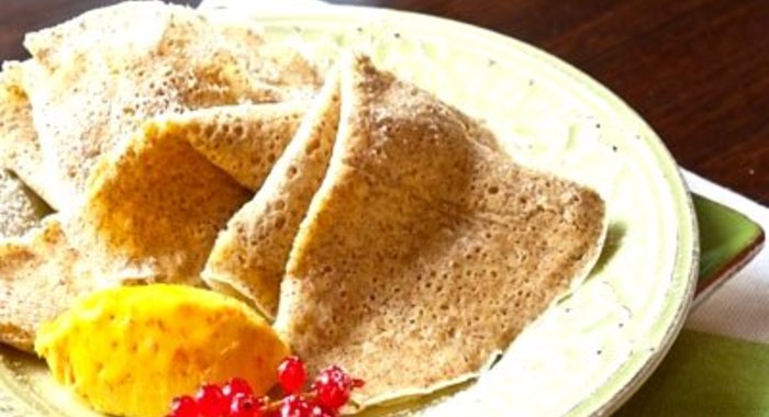 Ажурные блинчики с творогом