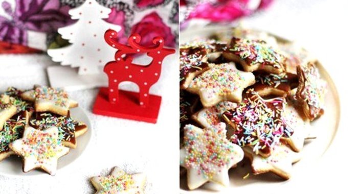Новогоднее песочное печенье