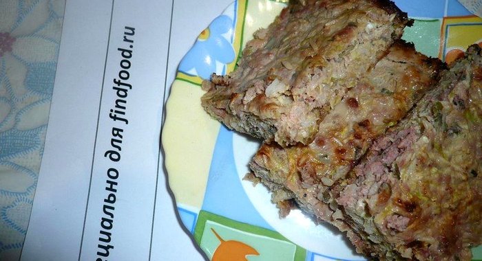 Кабачковая запеканка с мясом и рисом