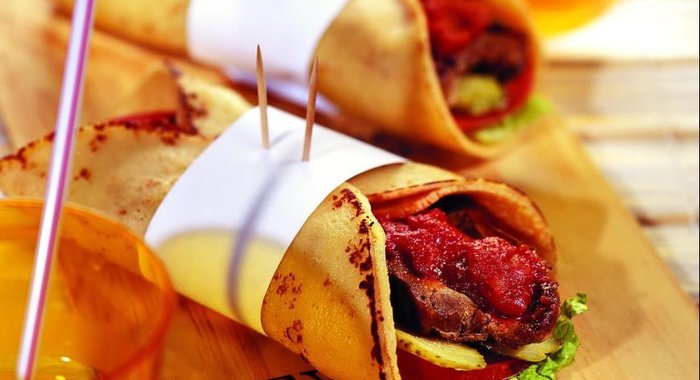 Конверт из блинов с бараниной