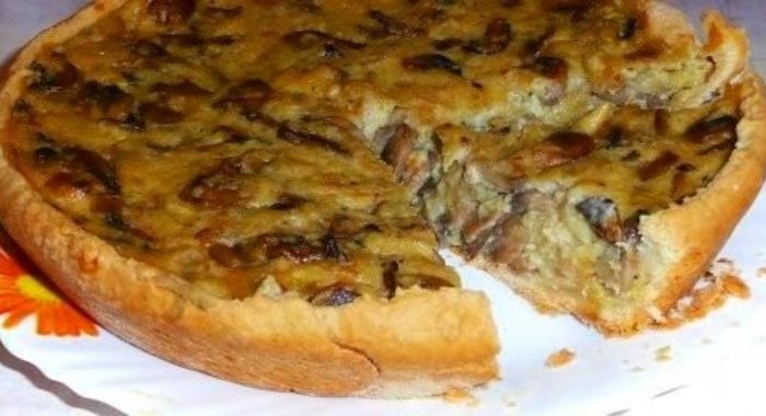 Постный грибной пирог с грибами