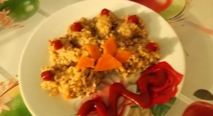 Каша Дружба с фаршем