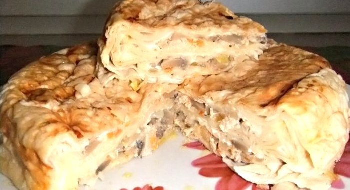 Слоенный пирог из лаваша