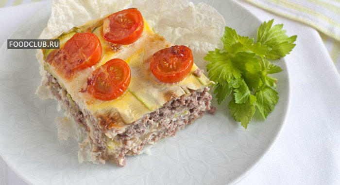 Запеканка с кабачками и мясным фаршем