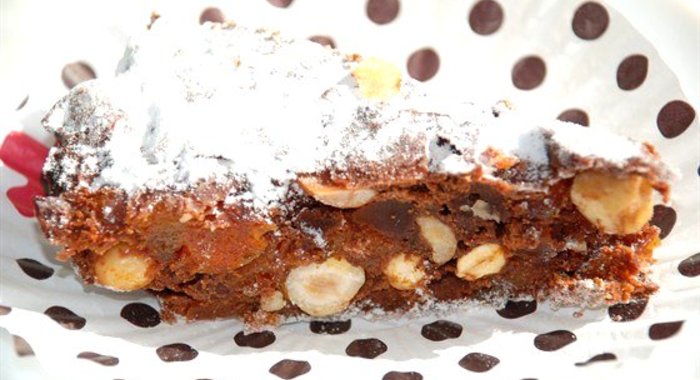 Шоколадный панфорте (пирог из орехов и сухофруктов)