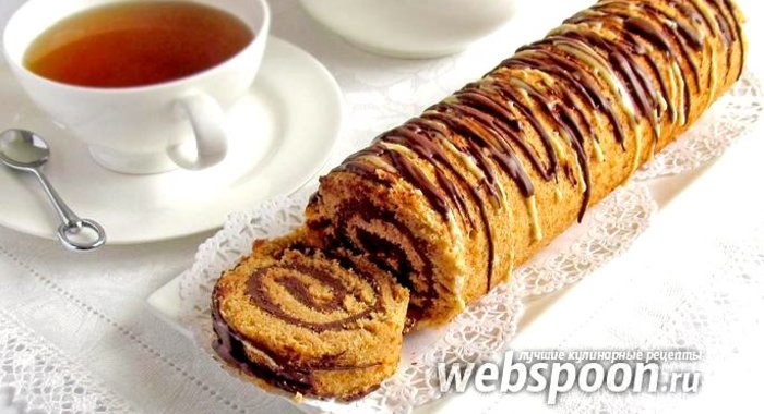 Медовый рулет с шоколадной пастой