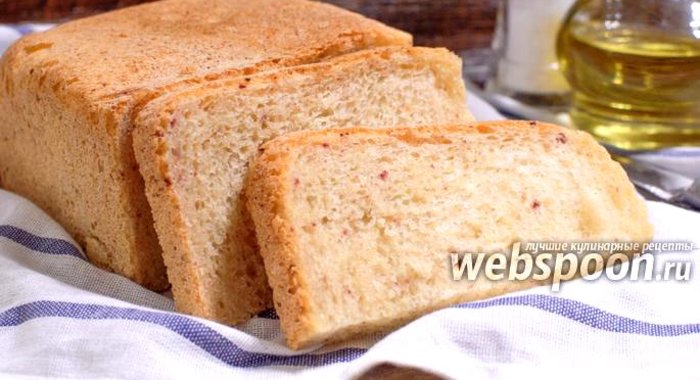 Белый хлеб с ветчиной в хлебопечке