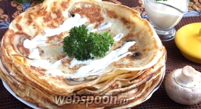 Блинчики с грибным припёком