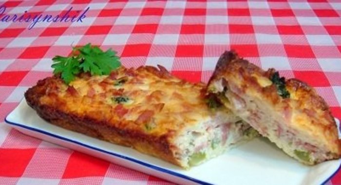 Запеканка из брокколи и бекона