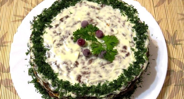 Классический торт из печенки