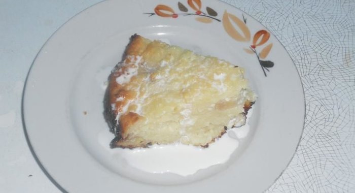 Творожная запеканка творог с бананом