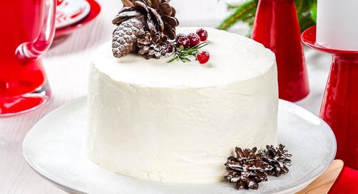 Новогодний торт с клюквой