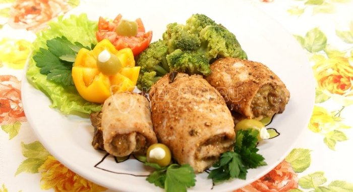 Рулетики с грибами