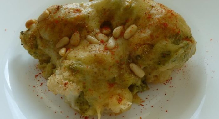 Запеканка из цветной капусты с брокколи