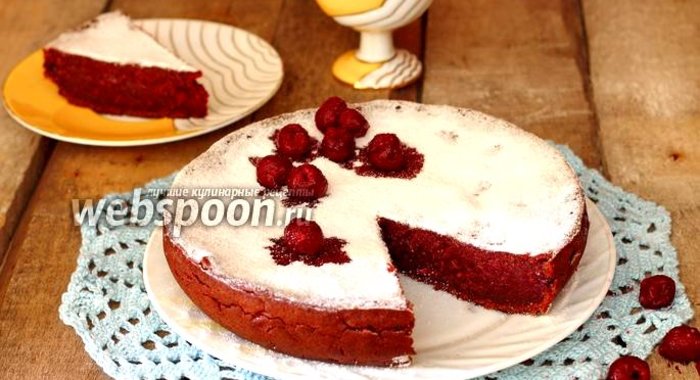 Постный вишнёво-шоколадный кекс в мультиварке