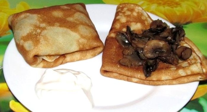 Блины с грибами
