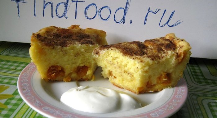 Творожная запеканка с курагой и пряностями без яиц