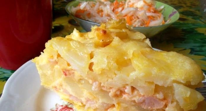 Картофельная запеканка с капустой